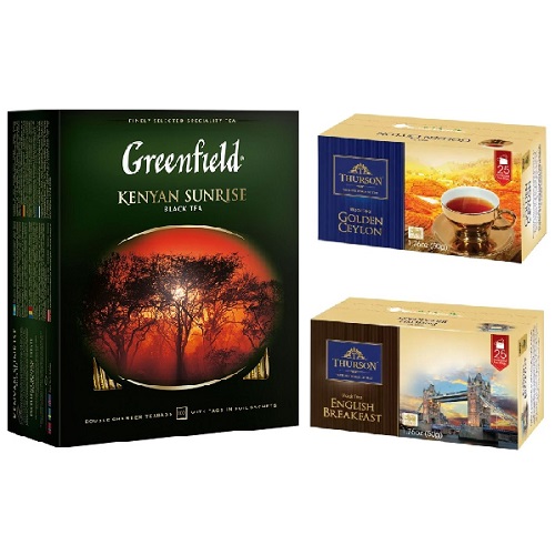 Чай Greenfield и 2 вида чая Thurson Чай Greenfield и 2 вида чая Thurson